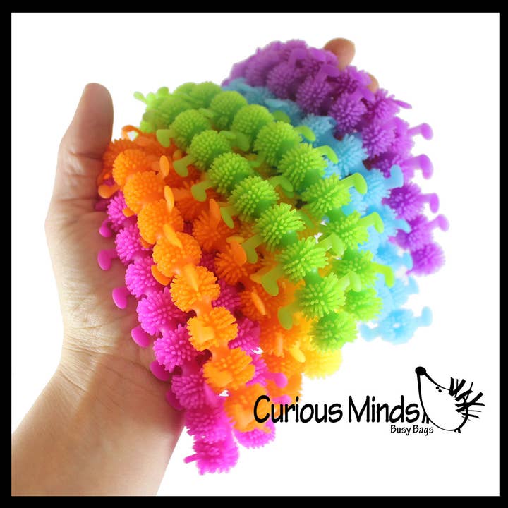 1 Stretchy Caterpillar Animal Puffer Stretchy Noodle Toys - for wholesale by Curious Minds Toys