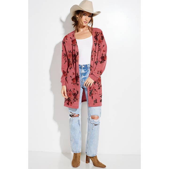 Phil Love – Cardigan - Mulher por atacado – Cardigã casual de tricô com estampa floral8