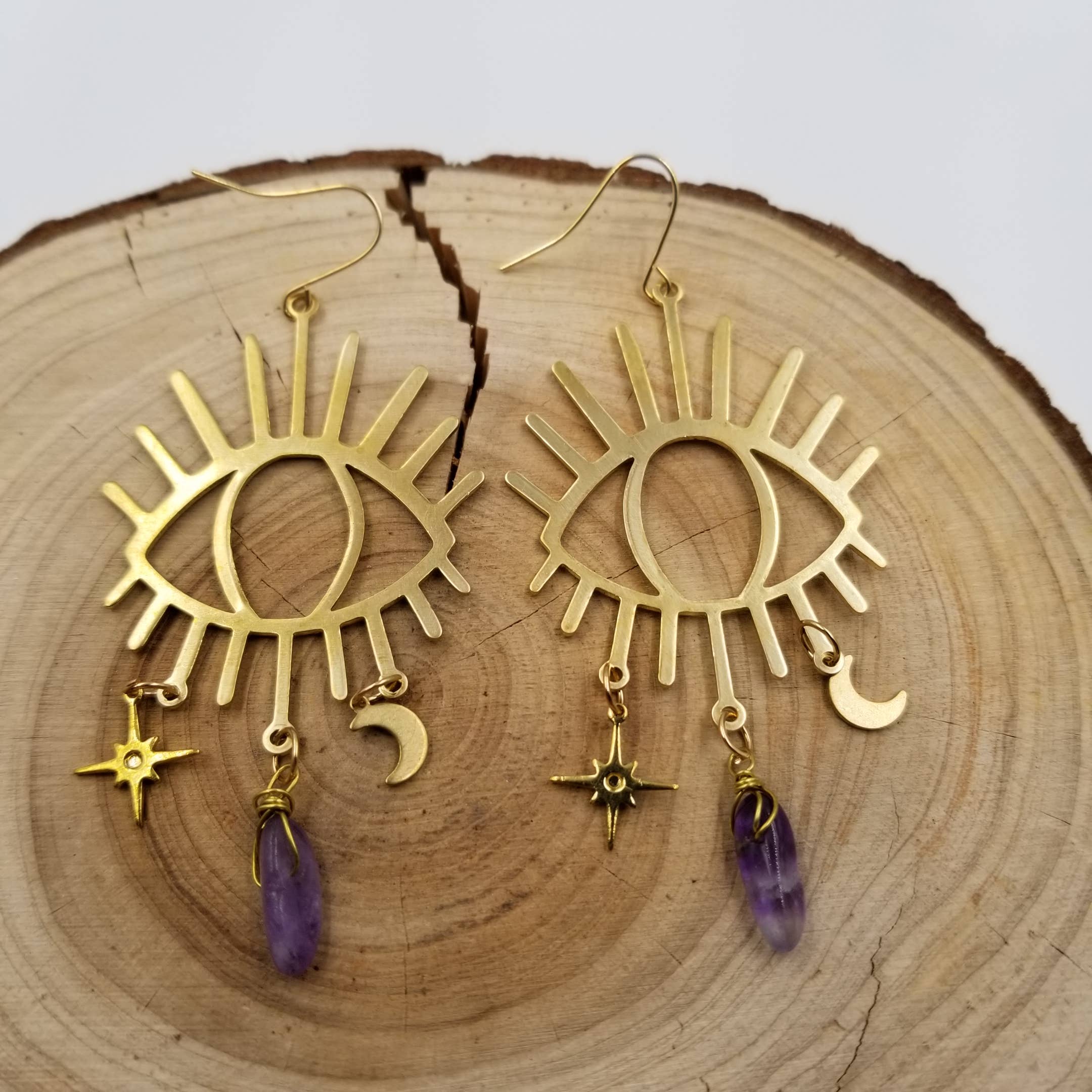 CHAKRA JEWELRY - Wholesale Dangle Earrings - Teardrop Eye Dropped Amethyst Earrings2