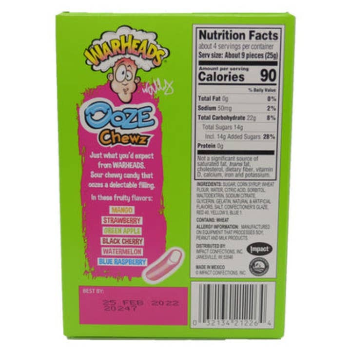 I Got Your Candy – Gomas por atacado – Caixas de Cinema Warheads Ooze Chews 99g - 12 unidades1