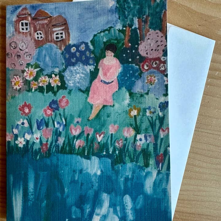 Jag älskar att läsa i mitt trädgårdskort för wholesale av Elle Bee Art Studio