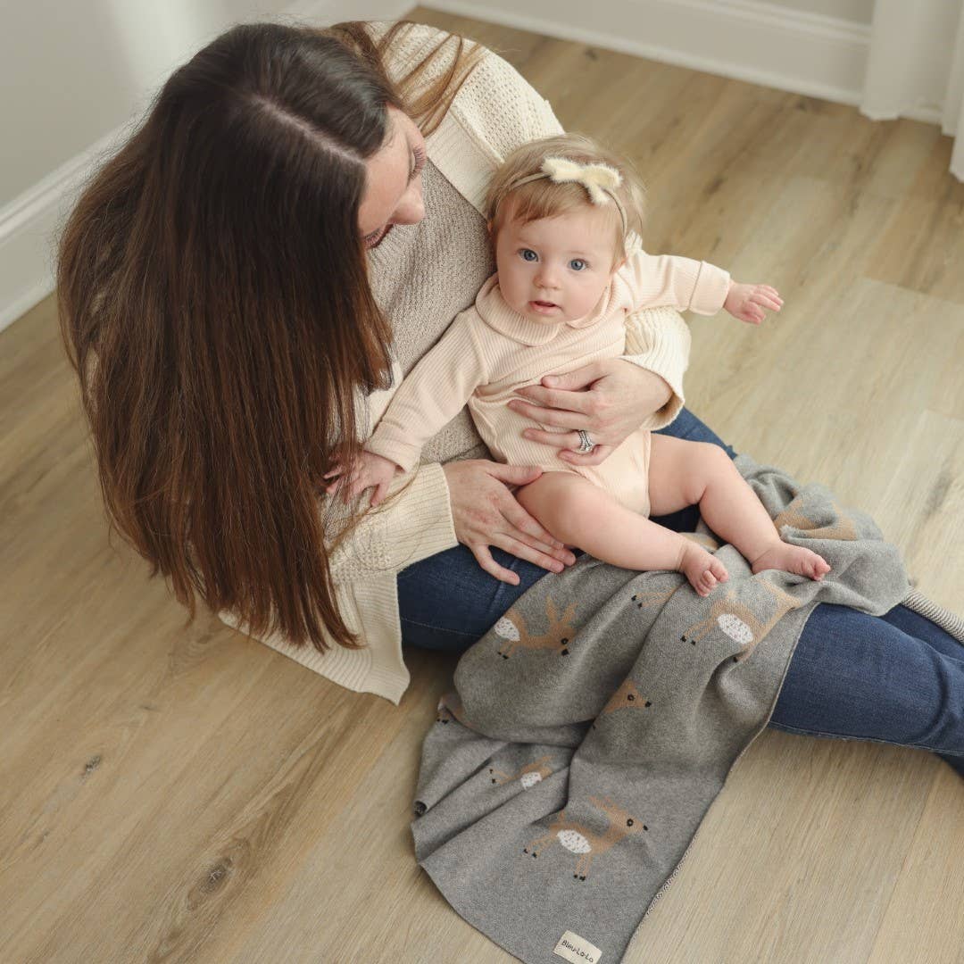 Bleu La La - Wholesale Swaddle - Baby - 100% Luxury Cotton Receiving Swaddle Baby Blanket - Deer17