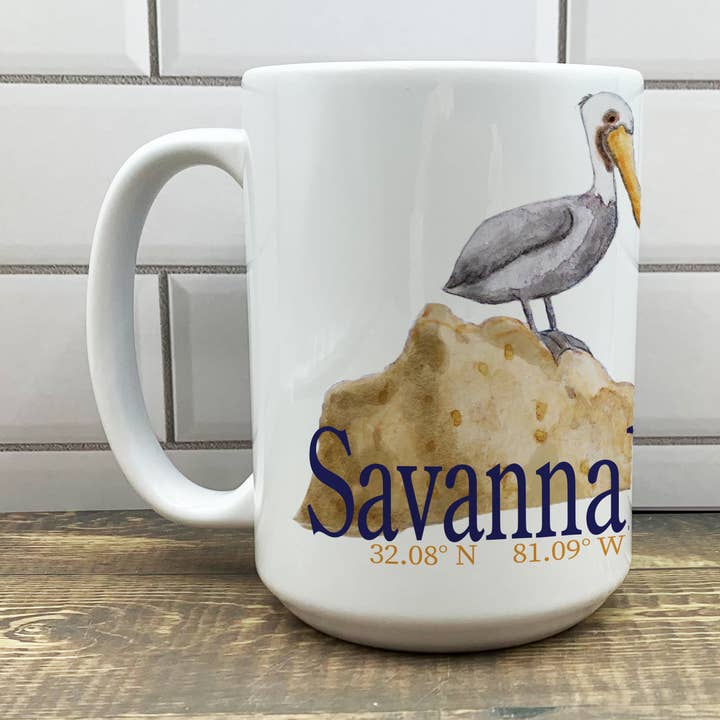 Pelican 15 oz Coffee Mug for wholesale by Blue Poppy Designs