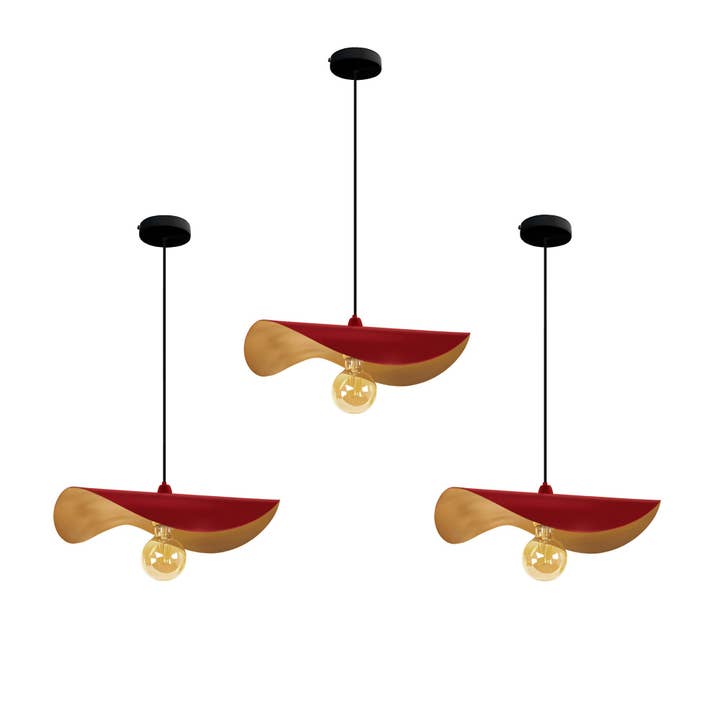 MADAME-LOT 3 - Suspension Chapeau De Dame Métal Rouge pour la vente par Tosel Shop
