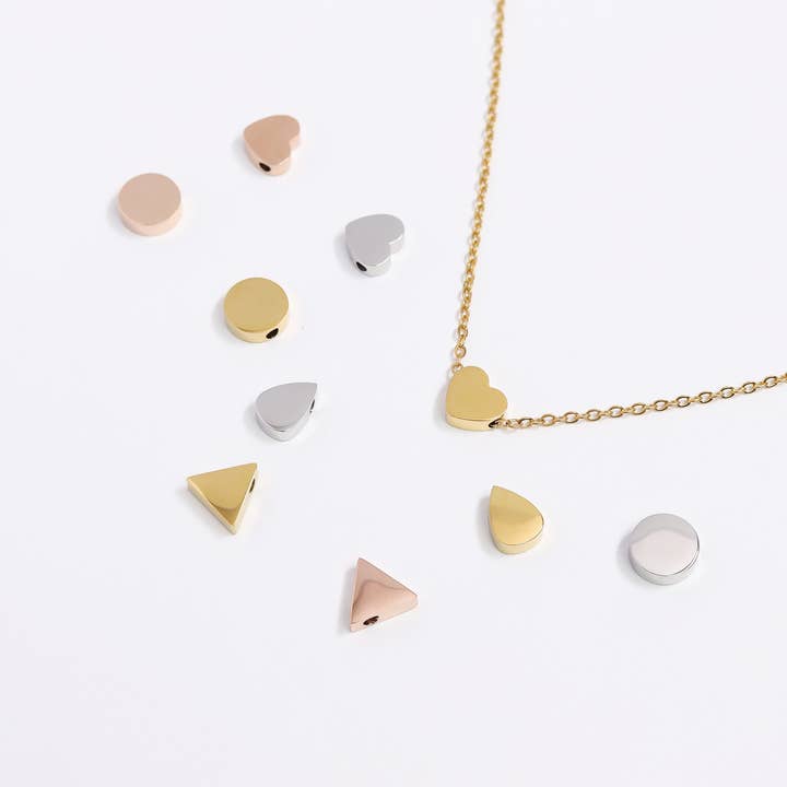 WJW – wholesale Individual charm/pendant – 18K PVD Coated Stainless Steel Mini Circle Bead Pendant5