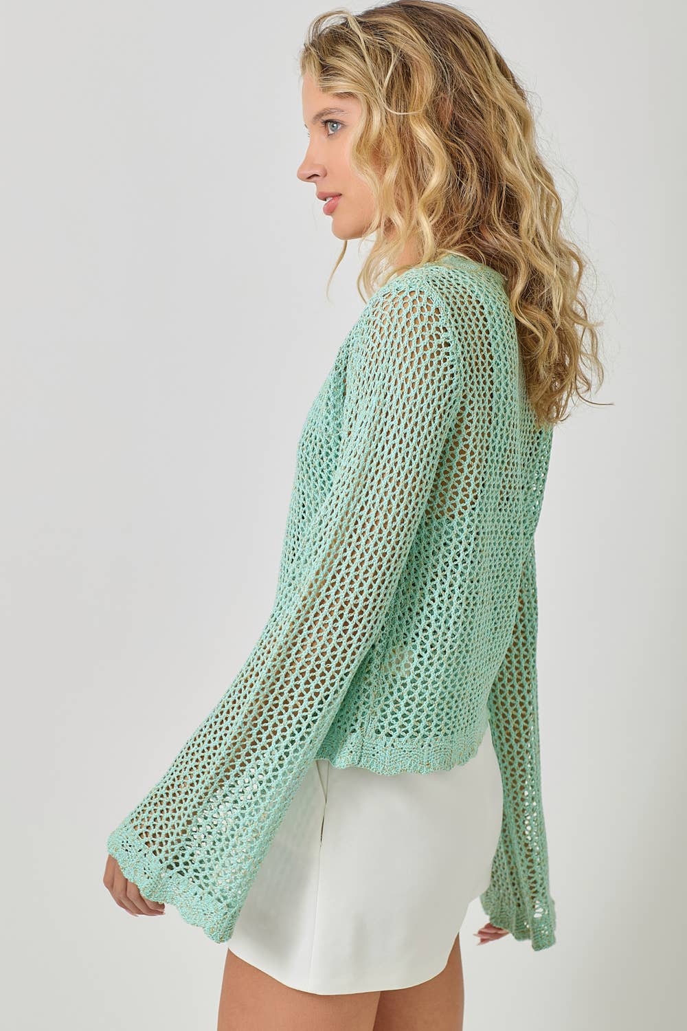 Mystree - Wholesale Cardigan - Women's - 61100 Crochet Style Knit Cardigan 10