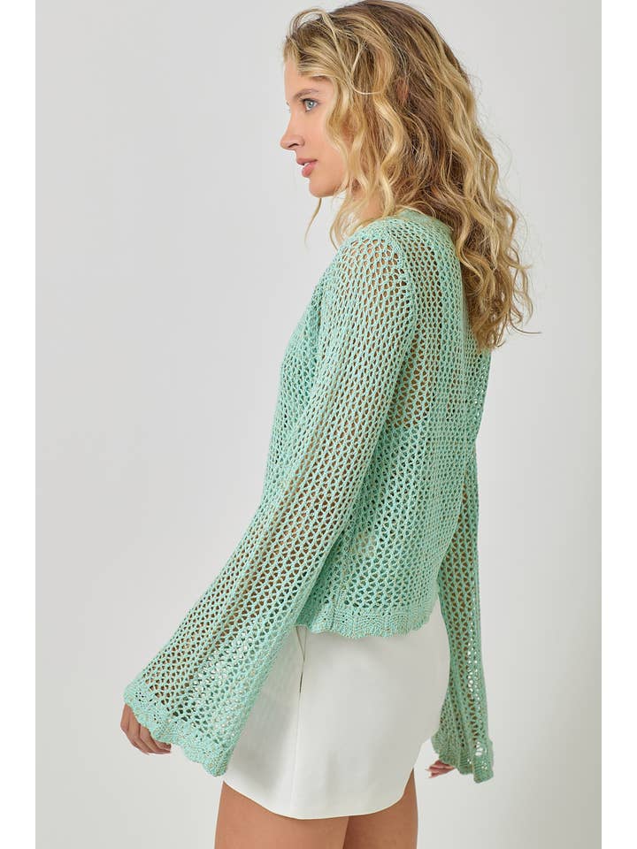 Mystree - Wholesale Cardigan - Women's - 61100 Crochet Style Knit Cardigan 10