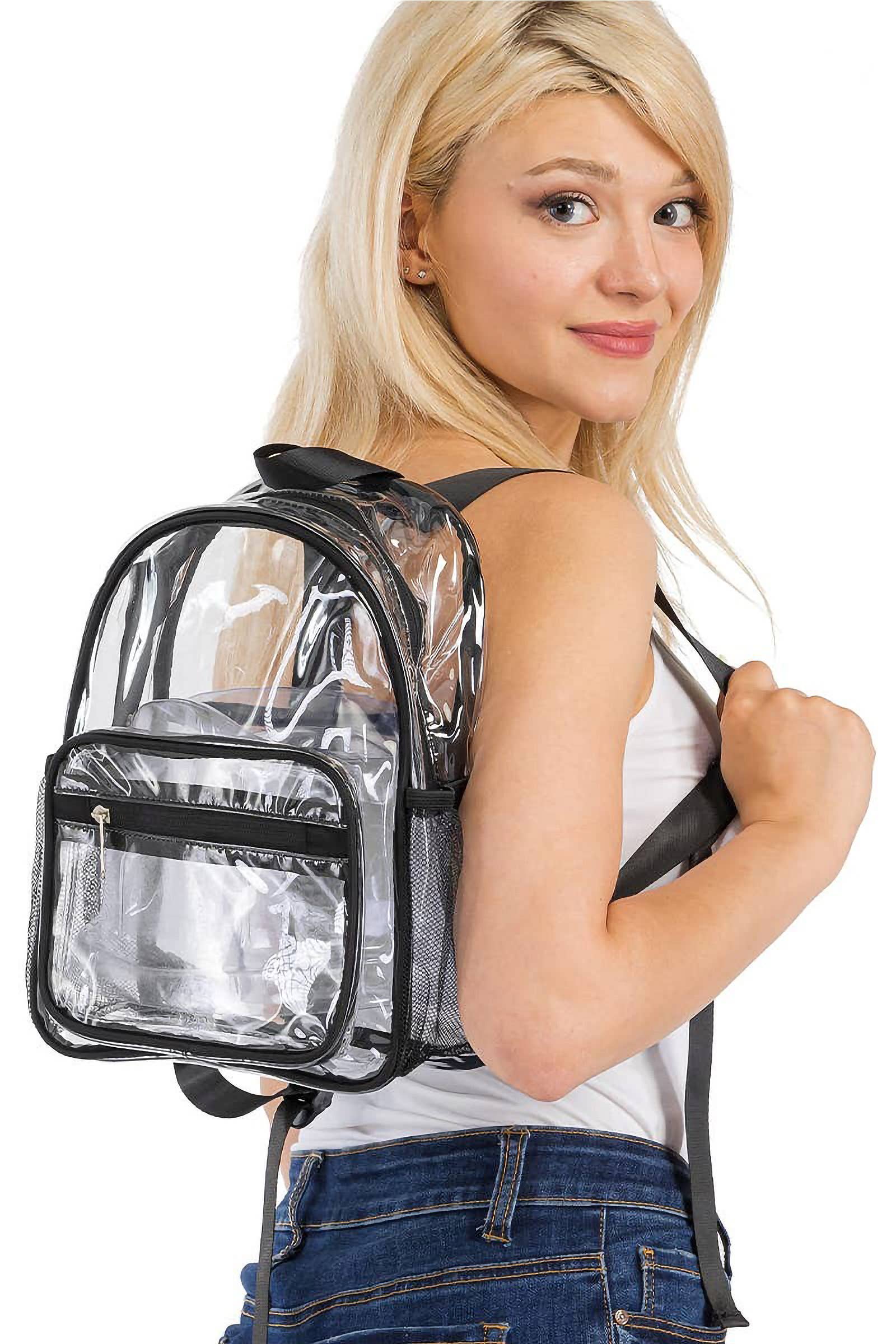 AS SHOWN Clear Transparent Black Trim PVC Backpack for wholesale on Faire1