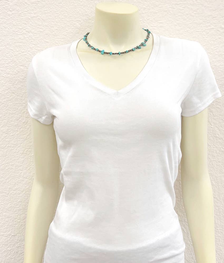 ISAC Trading Inc - Wholesale Beaded/Pearl Necklace - 735909, 16" Handmade Navajo Chip Stone Necklace2