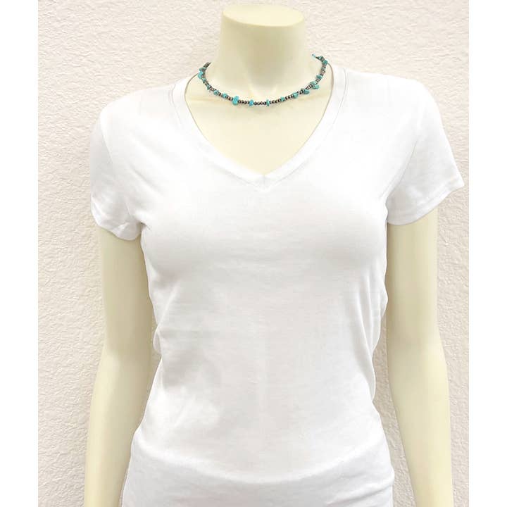 ISAC Trading Inc - Wholesale Beaded/Pearl Necklace - 735909, 16" Handmade Navajo Chip Stone Necklace2