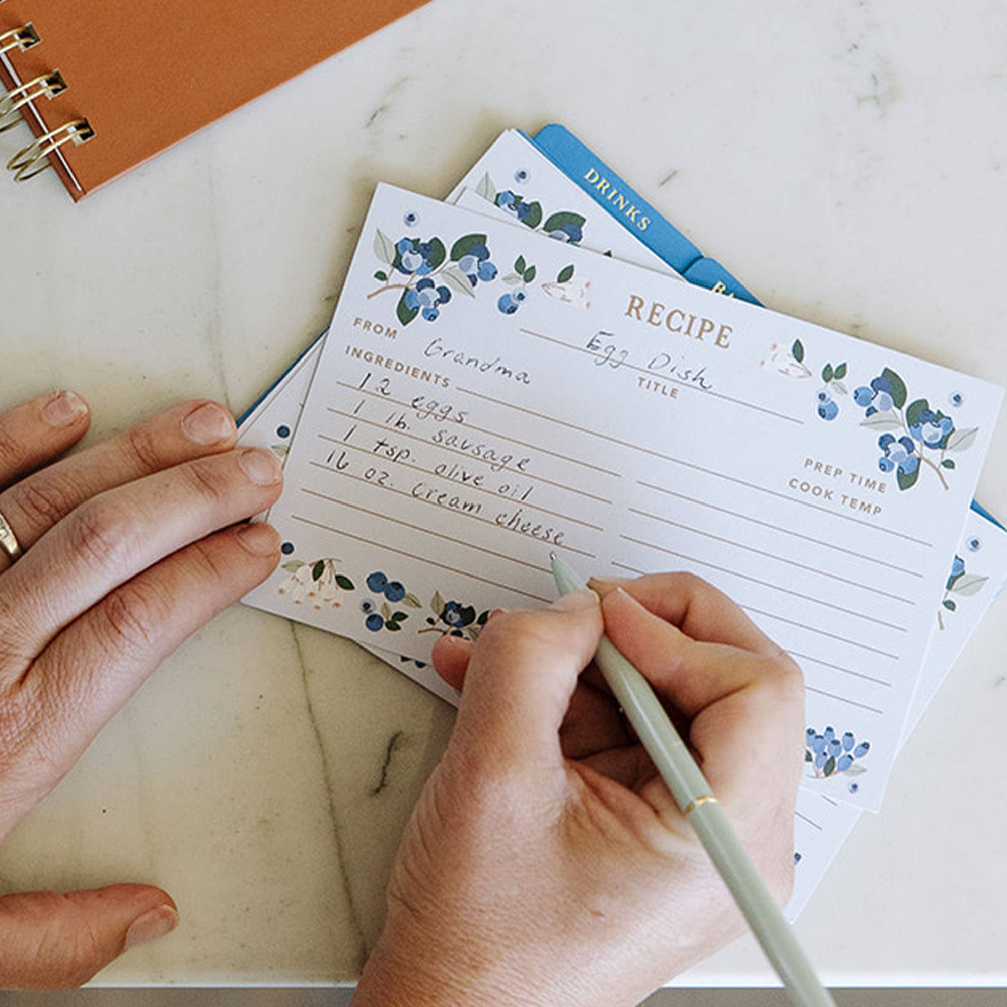 Paper Farm Press - Wholesale Recipe Card - Blueberry Field Recipe Cards - Set of 501