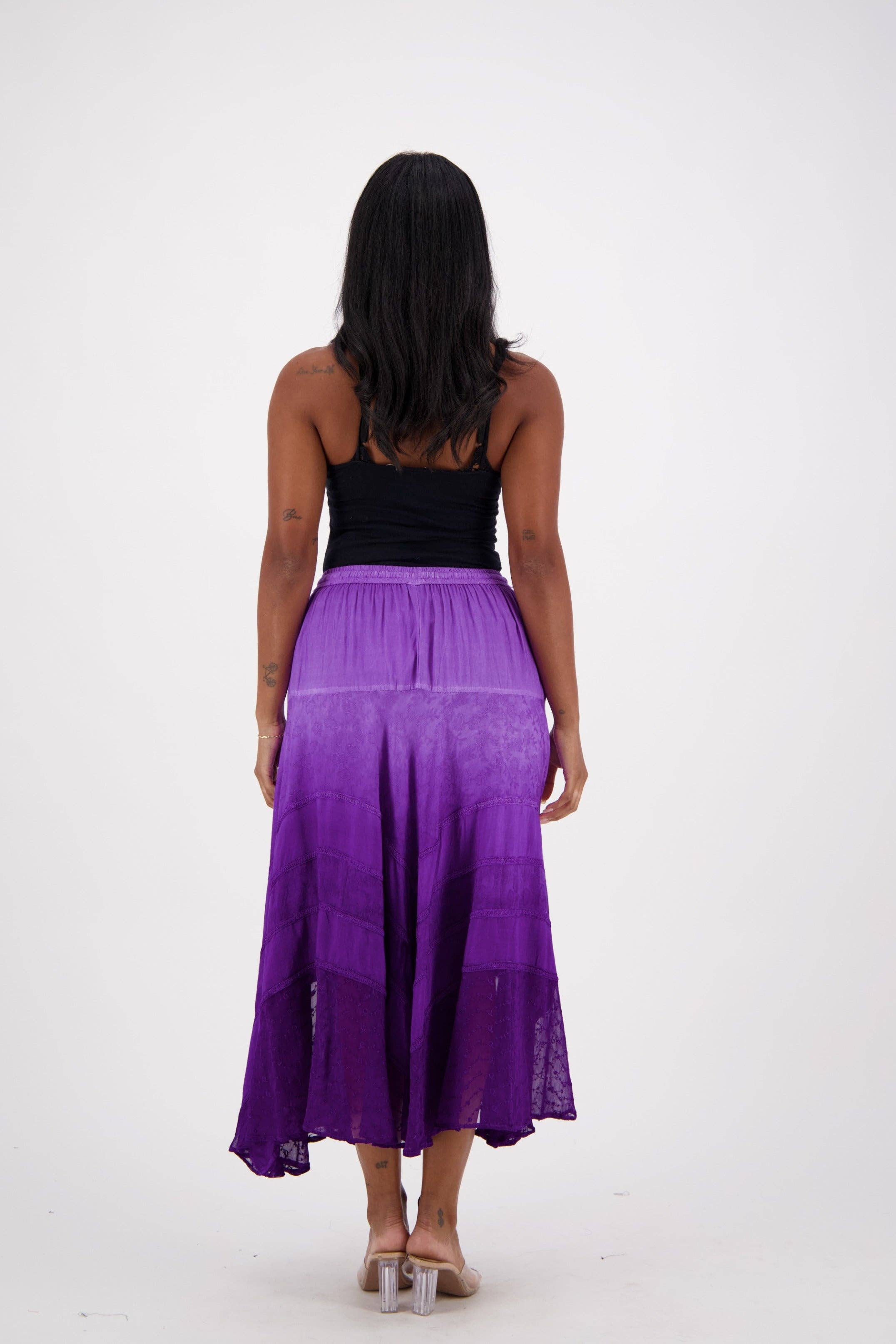 Advance Apparels - Wholesale Skirt - Women's - Ombre Dye Renaissance Skirt 132293