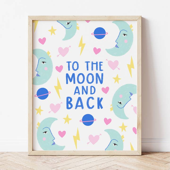 À Lua e ao Back Print/Amar-te/A4 A3 A5/ por atacado de Lydia Southgate