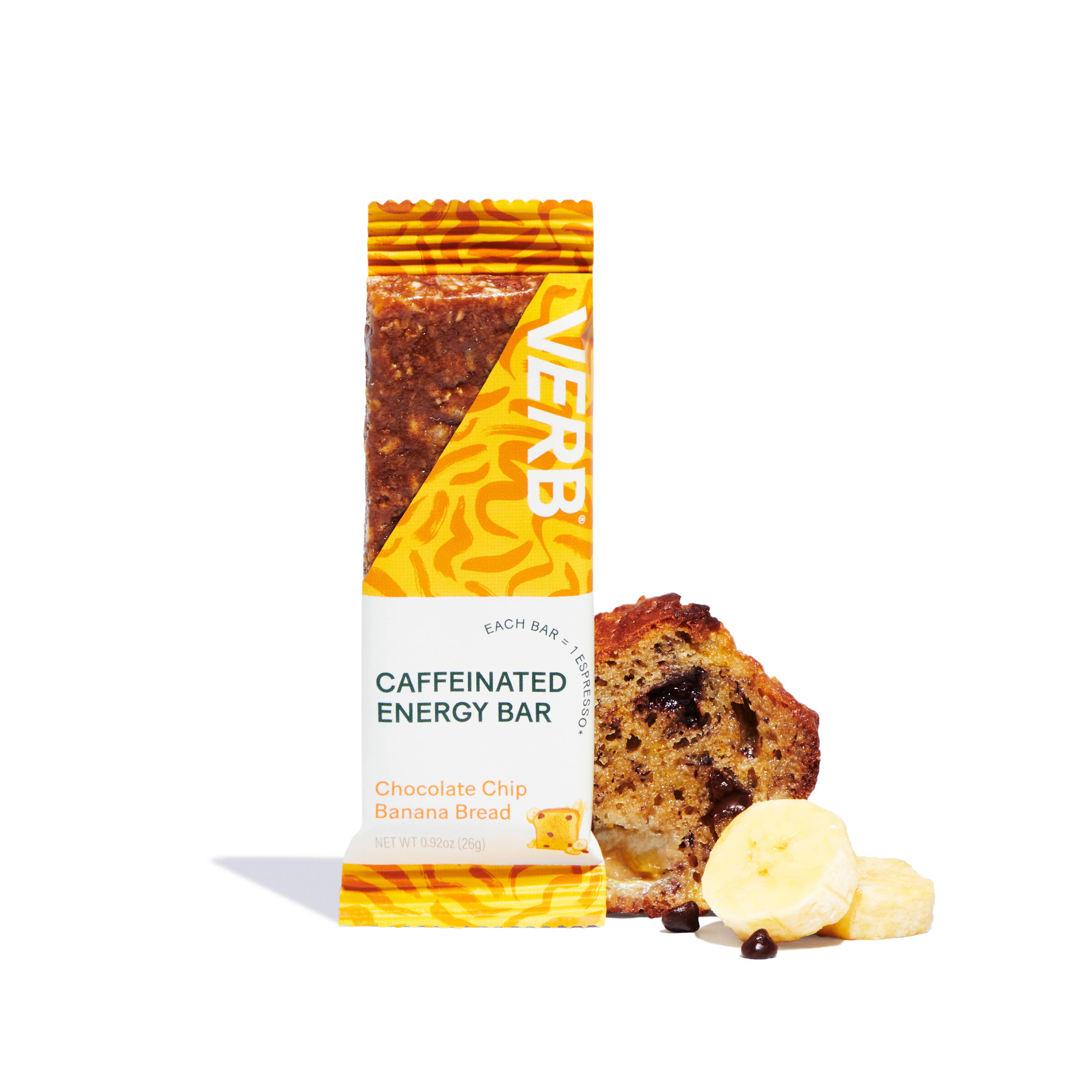 Verb Energy - Wholesale Snack Bar - Caffeinated Snack Bar, Chocolate Chip Banana Bread4