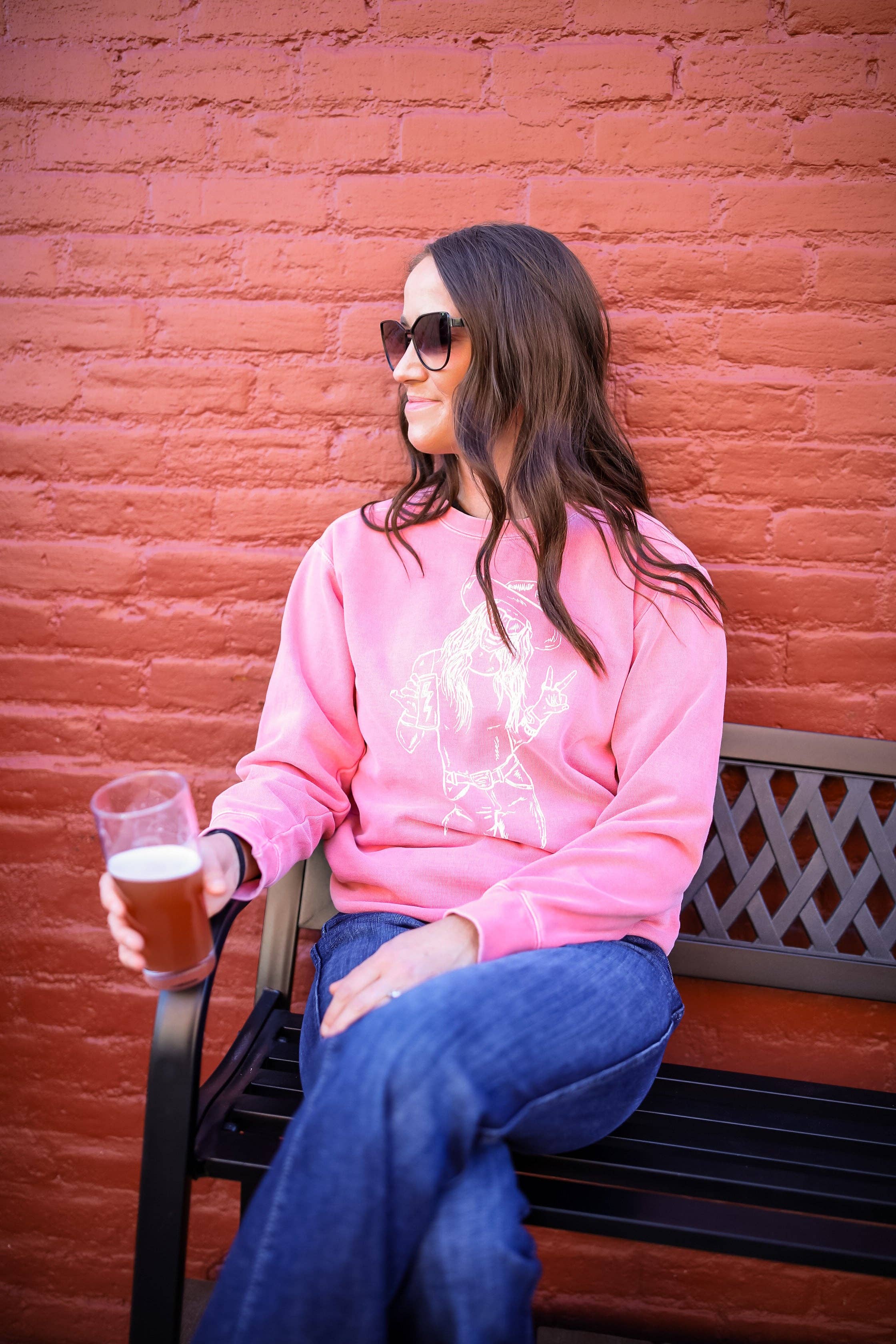 Outlaw Cowgirl Crewnecks - Watermelon for wholesale on Faire1