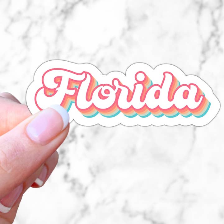 Autocollant rétro Florida pour la vente par Simply Fangirl Designs