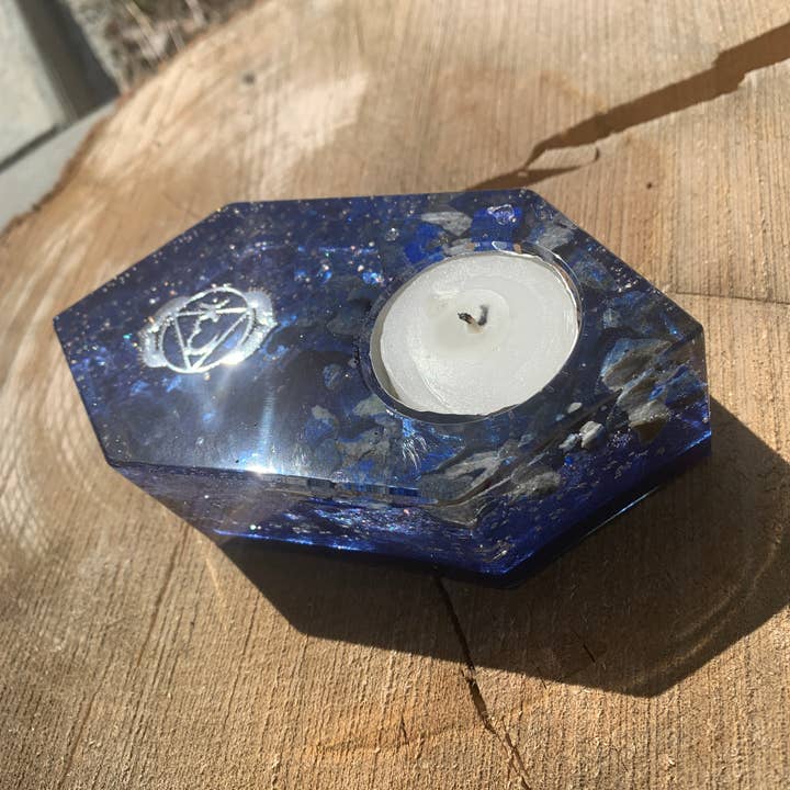 Orgonics by Driftwood Works Inc - Wholesale Candle Holder - CHAKRA-THIRD EYE Candle Holder3