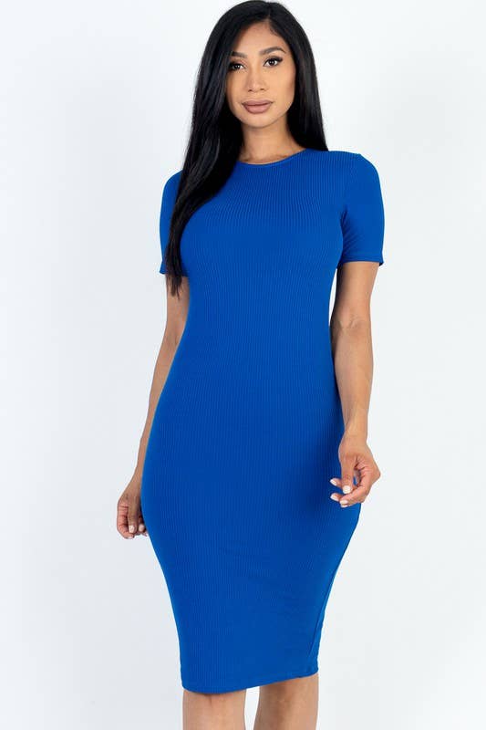 Vanilla Monkey - Wholesale Dress - Women's - Ribbed Bodycon Solid Dress13