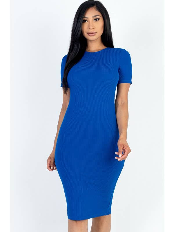 Vanilla Monkey - Wholesale Dress - Women's - Ribbed Bodycon Solid Dress13