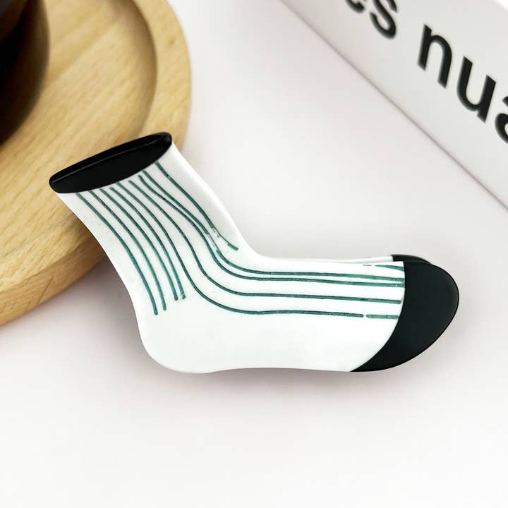 White Sock Hair Clip, Acetate Claw Clip for wholesale by TheDivaSoap