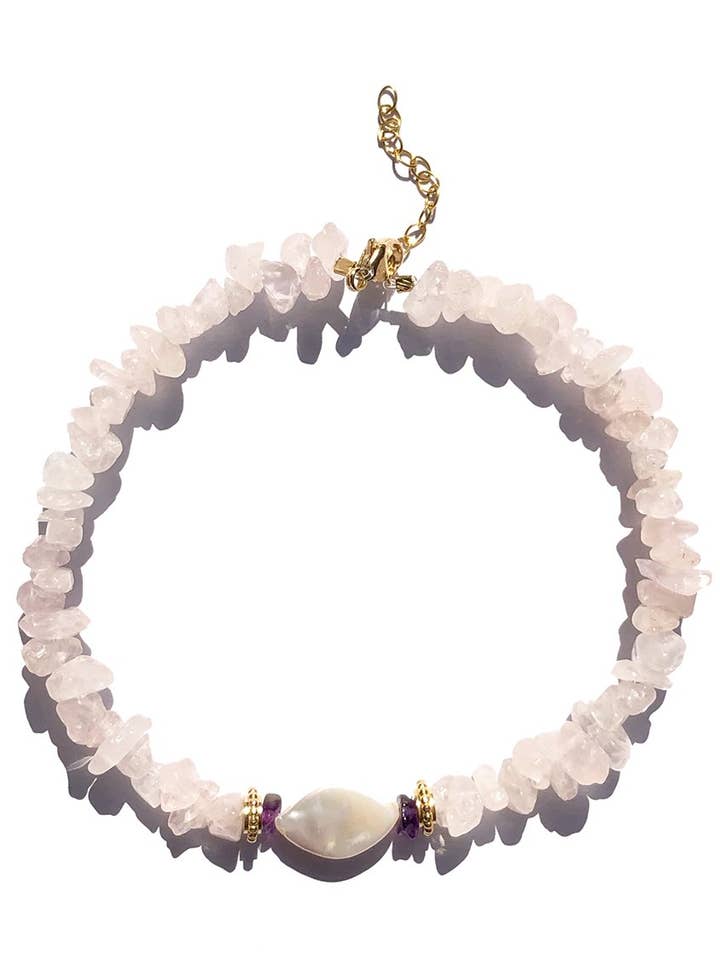 Eye For Soul Pink Quartz Ankle for wholesale by Holi Editions