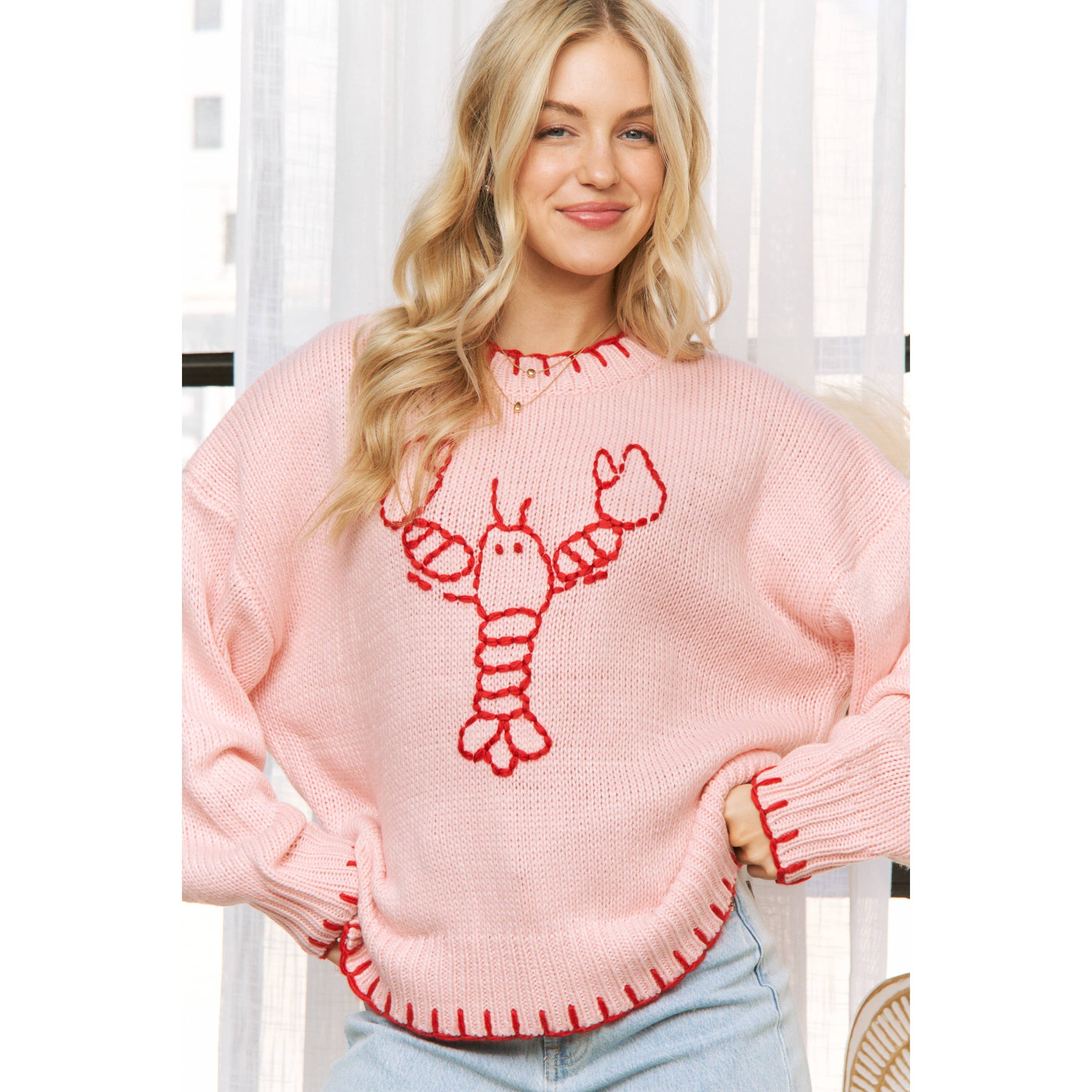 Sweet Generis - Wholesale Knit Sweater - Women's - MY LOVELY LOBSTER CASUAL PULLOVER SWEATER23