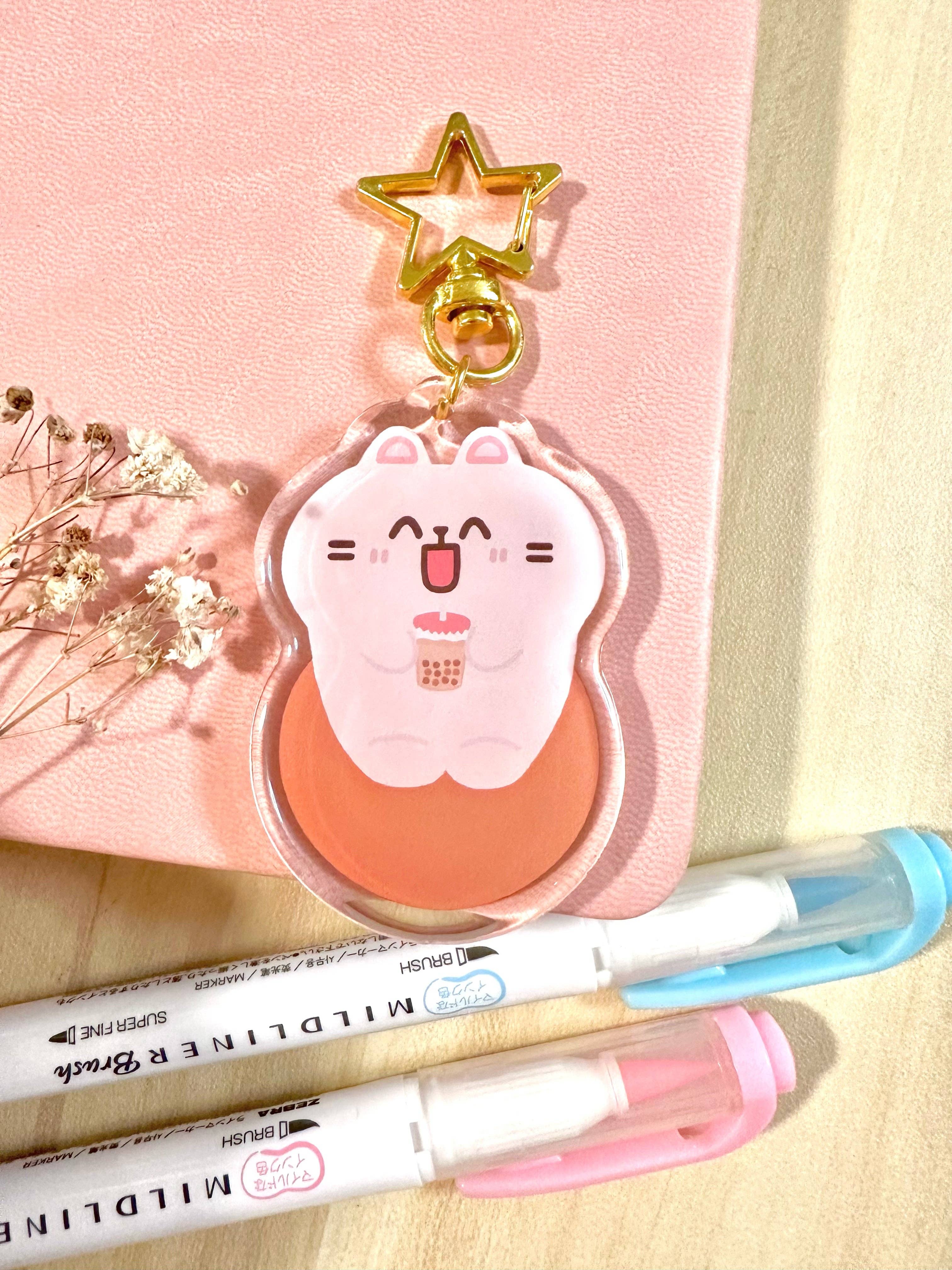 Chubbythelittlecat – wholesale Keychain – Women's – I Love Boba Keychain3