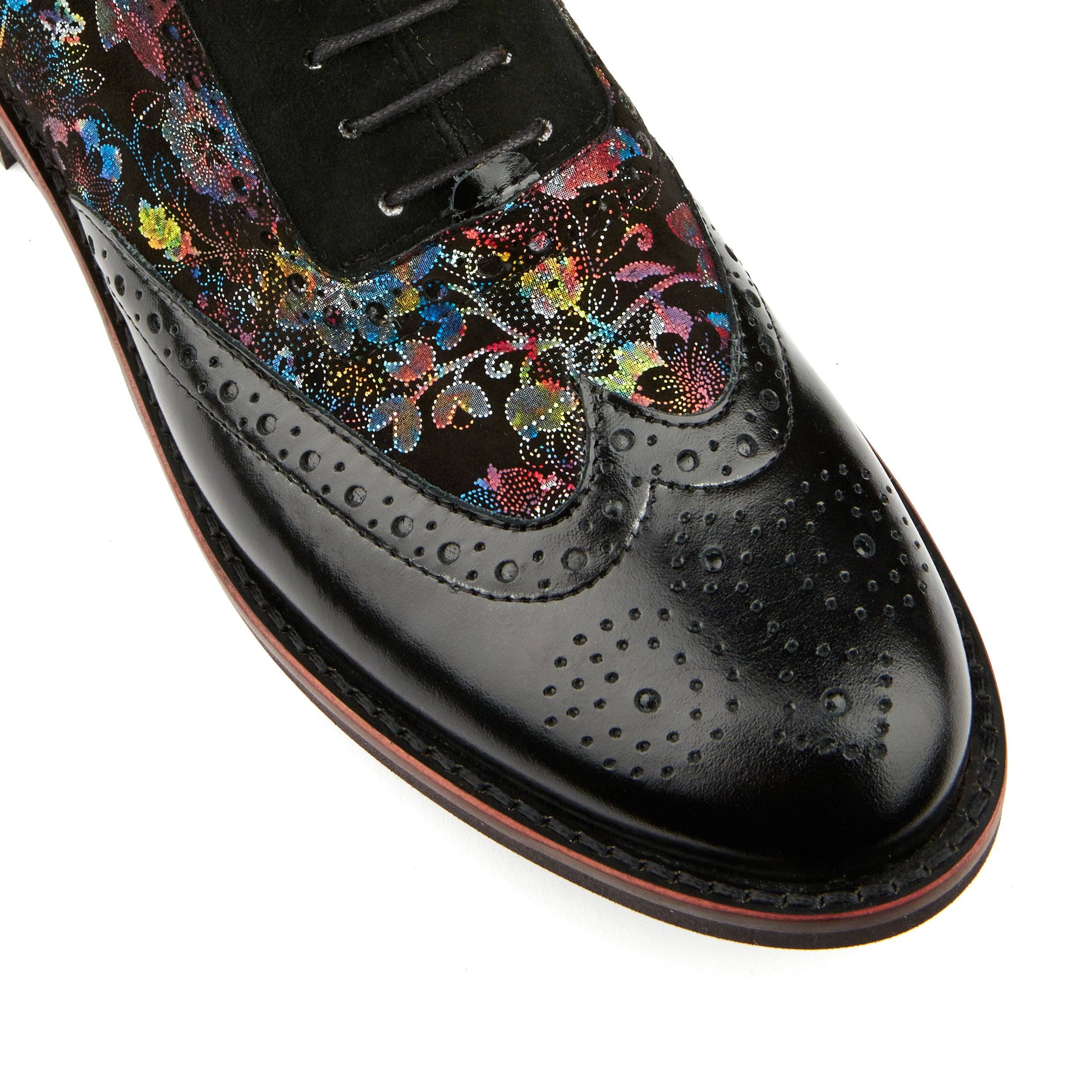 Embassy London – wholesale Brogue shoes – Women's – Vivienne - Black Flower6