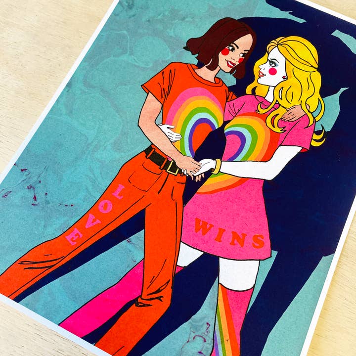 Esther Sketch - Wholesale Art Print - Groovy Pride Dolls Illustrated 8.5"x11" Barbie Art Print8