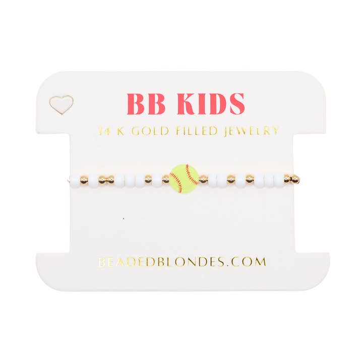 Softball-Streusel-Armband (Kindergröße) für den Großhandel von Beaded Blondes