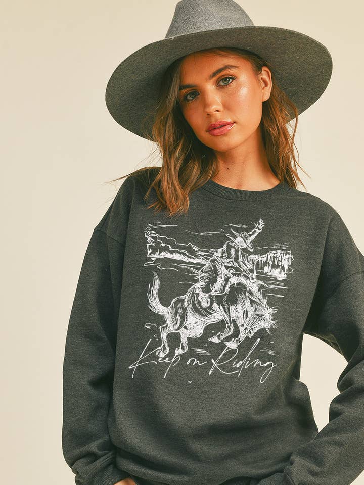 Sudadera Gráfica Sigue Montando para venta al por mayor de Honestee
