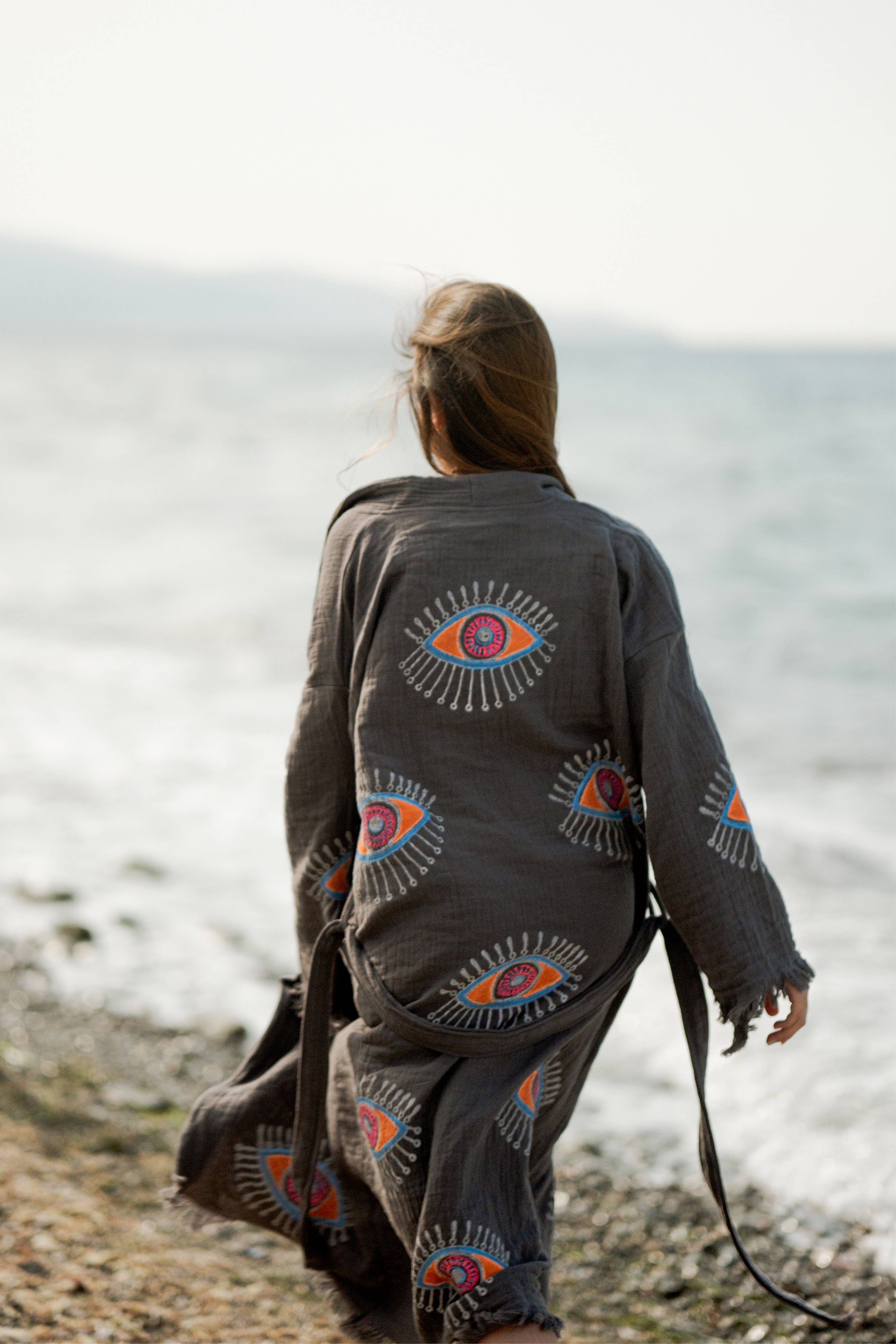 Moa - Wholesale Kaftan - Women's - Black Evil Eye Robe11