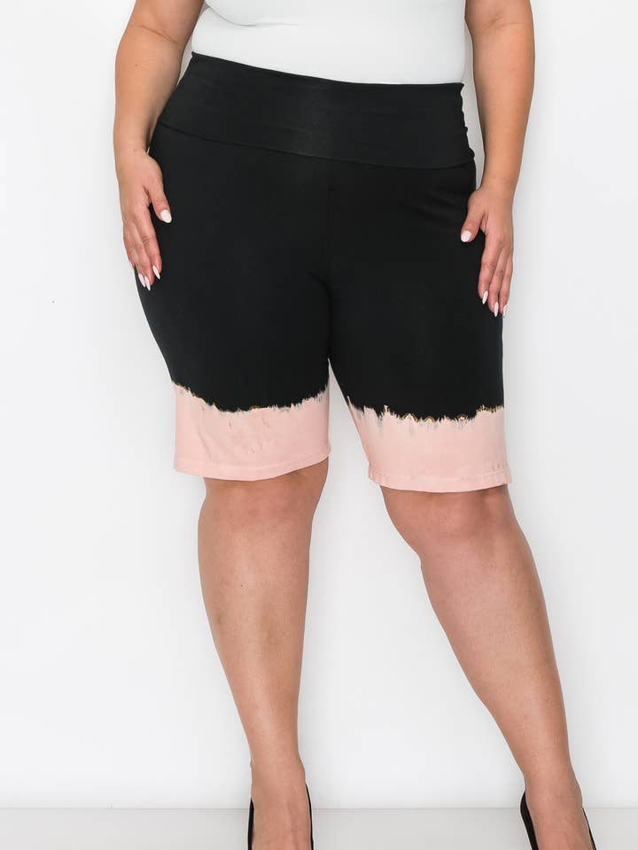 Shorts de motociclista Tie Dye Foldover Cintura por atacado de T-Party