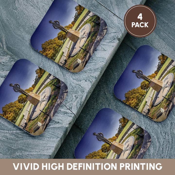 3dRose - Wholesale Coasters - 3dRose, Eisenhower military statue in Abilene Kansas, Coaster12