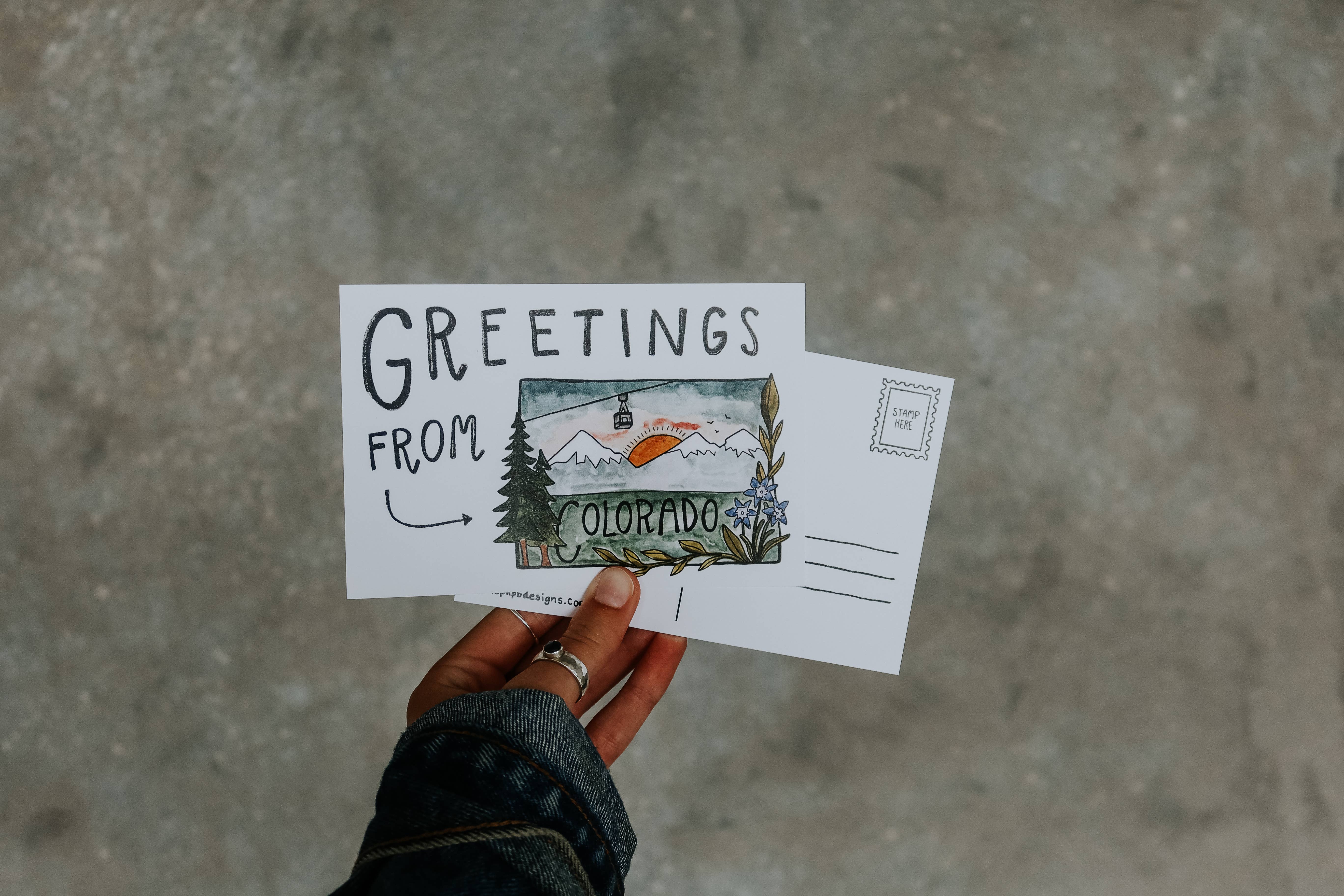 Sticker Girl - Wholesale Postcard - Greetings from Colorado Postcard2