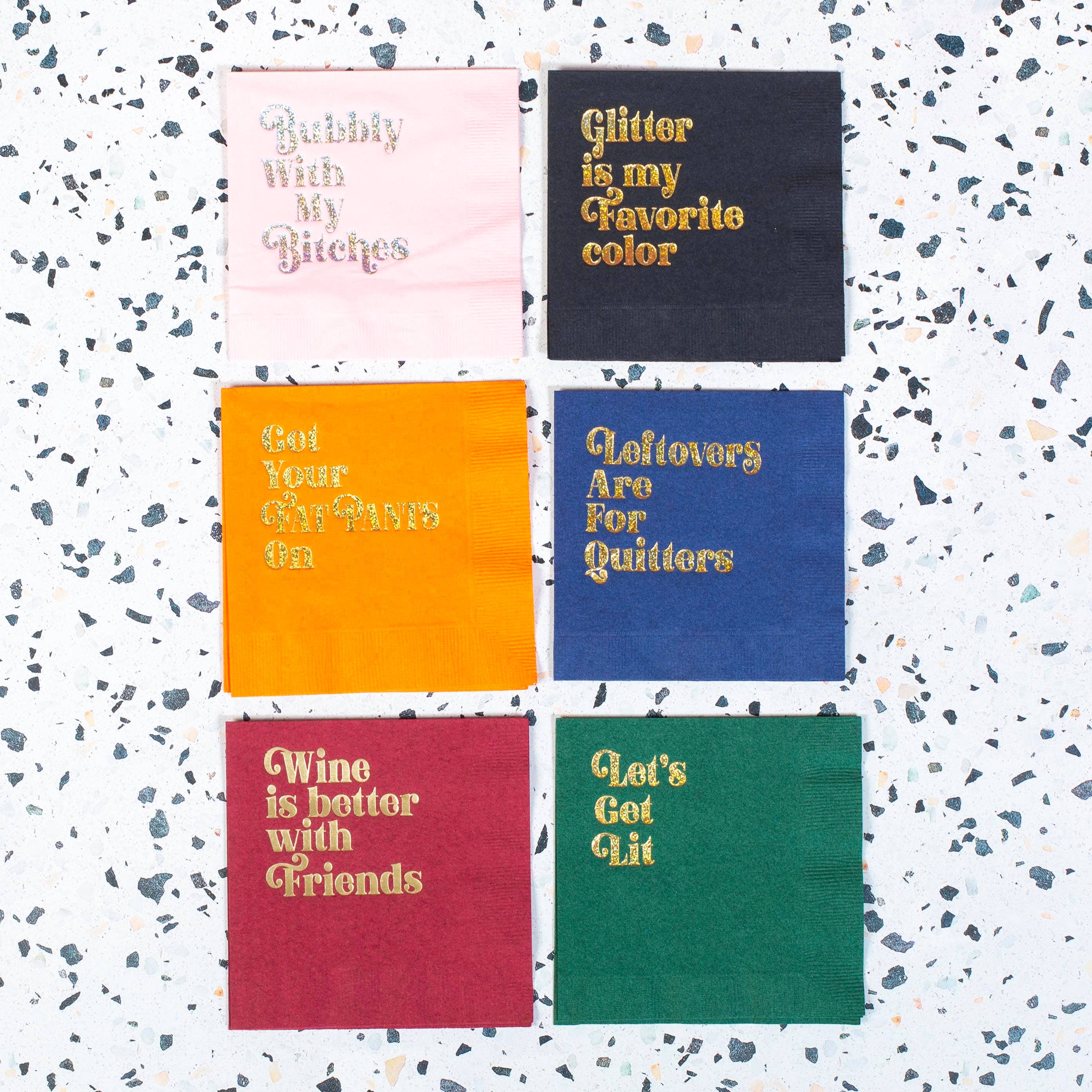 Mod Lounge Paper Company - Vendita all'ingrosso Tovagliolo monouso - Che si fotta. Tovagliolo per bevande da cocktail Let's Drink Funny Foil4