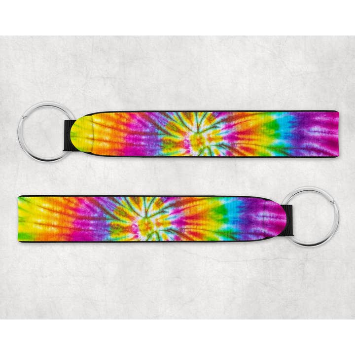 Bright Vintage Tie-Dye Wristlet Keychain for wholesale by The Goblin Saloon