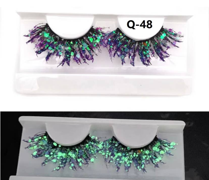 SugarQuoteMeNot LLC - Wholesale False/Fake Eyelashes - Glam Glow-in-the-Dark & Luminous Glitter Glam Eyelashes40