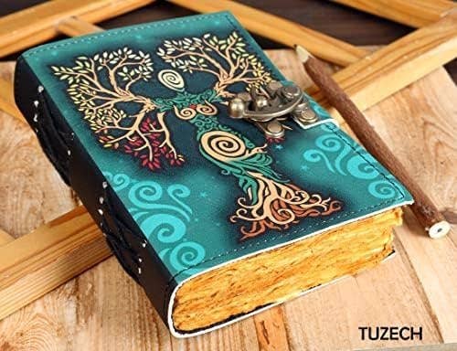 Tuzech Leather – wholesale Journal och dagbok – TUZECH läderklätt anteckningsbok med grimoirestil och ojämna kanter för män och kvinnor41