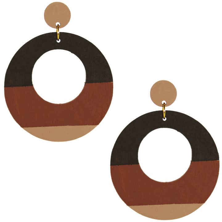 Boucles d'oreilles légères et rondes | Fève de cacao pour la vente par SCOTCHBONNET!