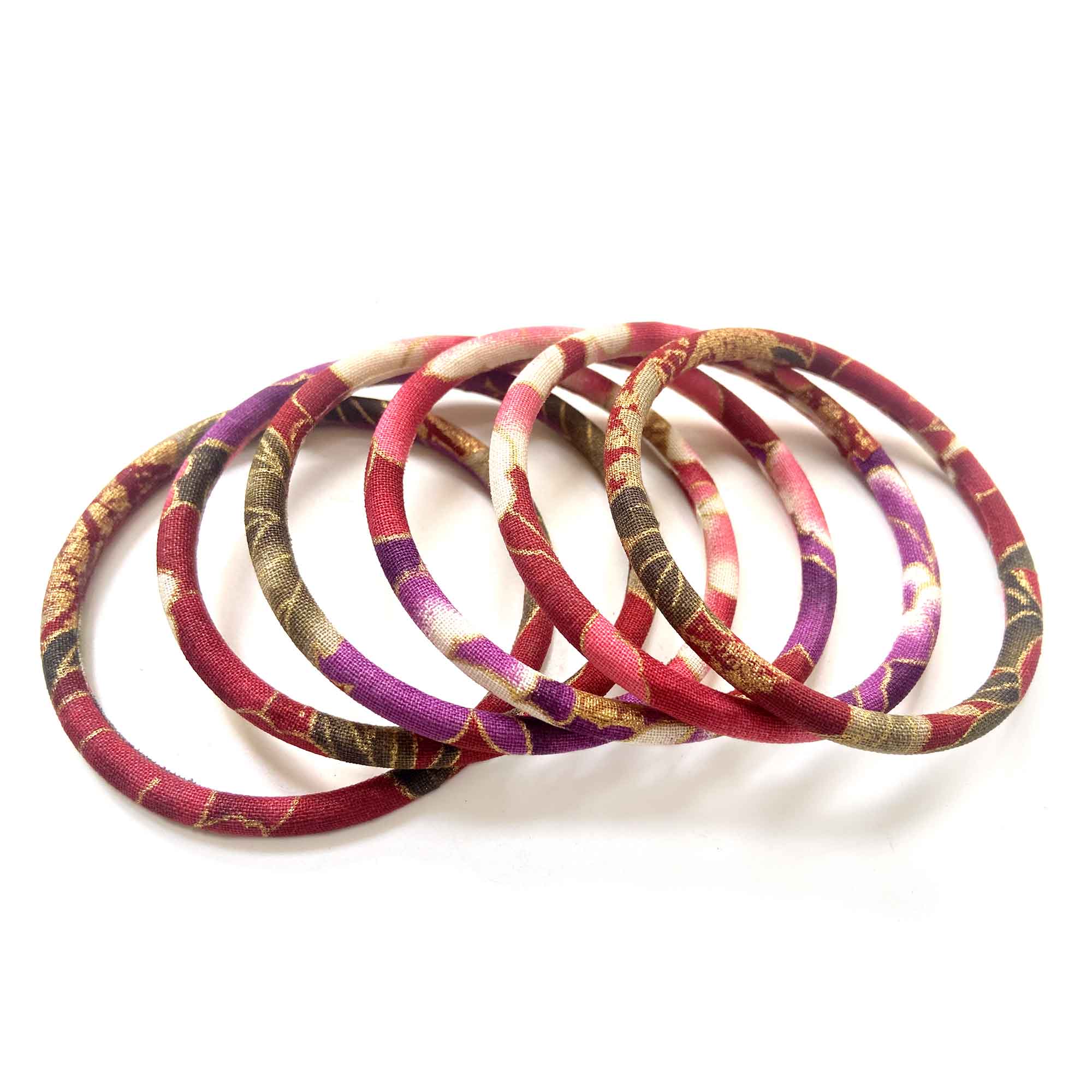 Melokane - Wholesale Bangle Bracelet - Japanese gold bangle bracelet - flowers and cranes on a red background4