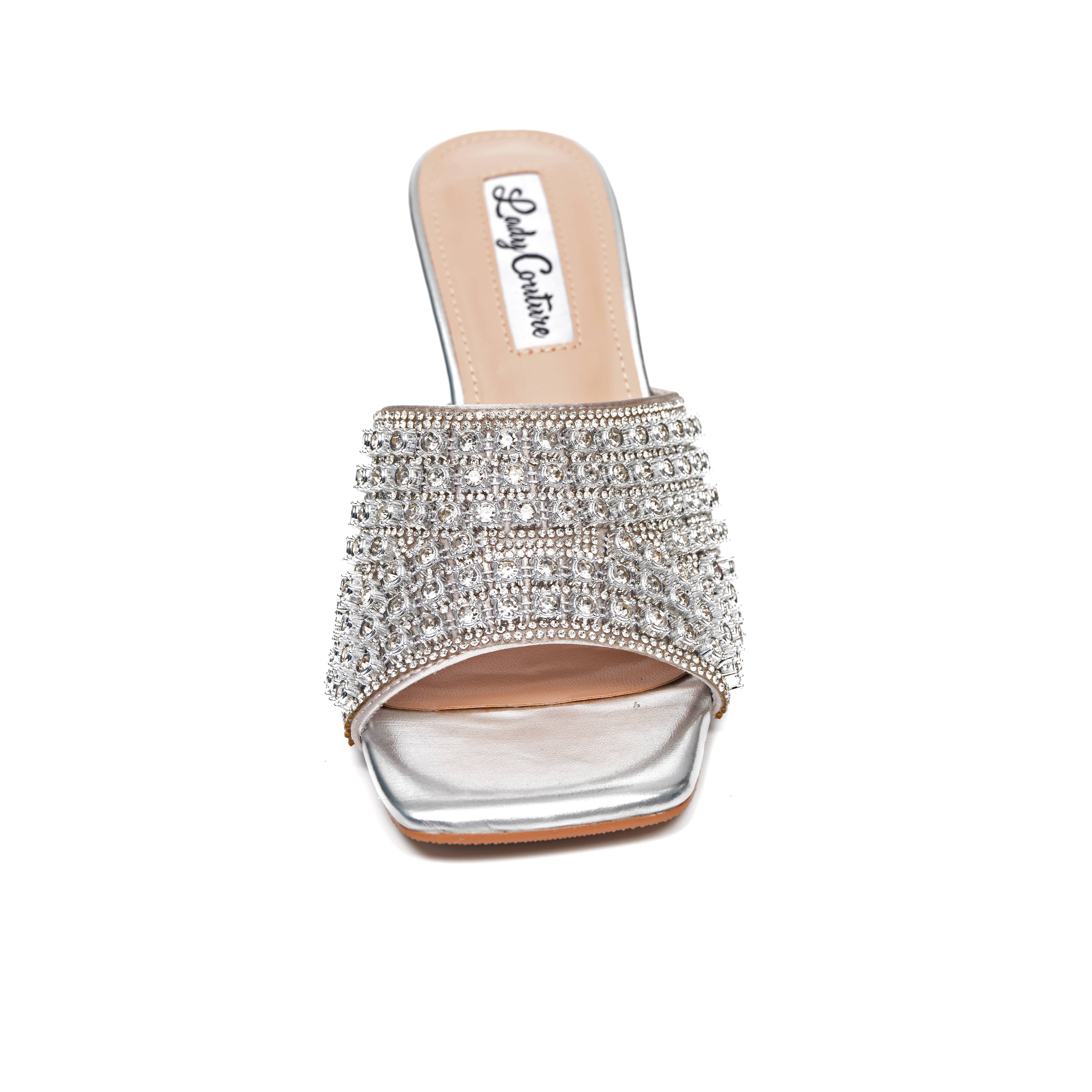 LADY COUTURE - Wholesale High Heels - Women's - Royal Jewels Slide with Metallic Jewels Heel
7