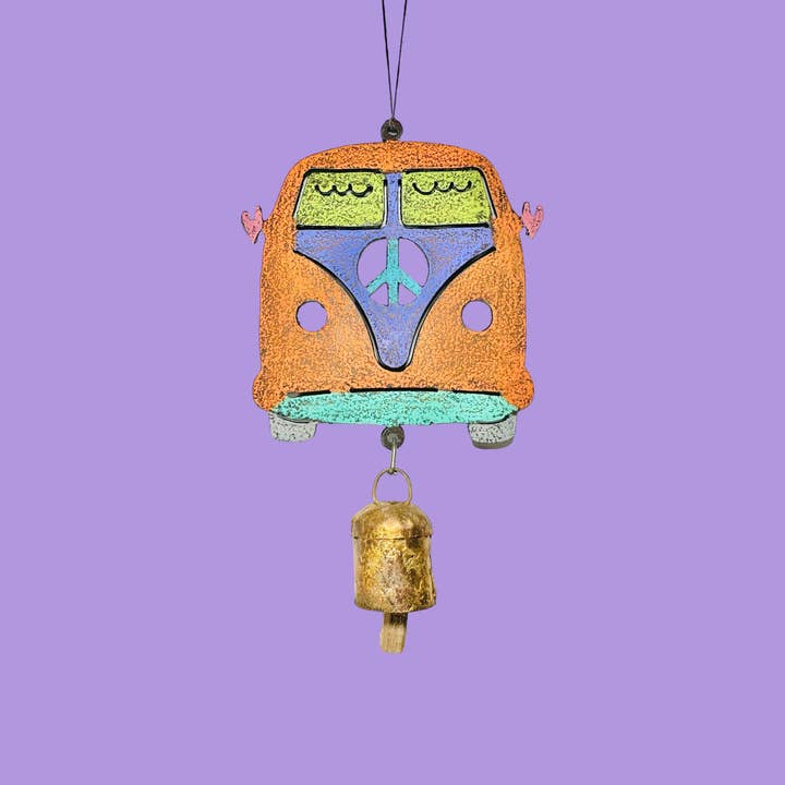 Whimsies - Wholesale Wind Chime - Cute VW BUS Wind Chime Peace Sign unique garden ornaments