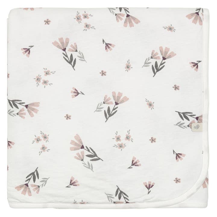 Couverture en bambou - Fleurs aquarelle pour la vente par Perlimpinpin