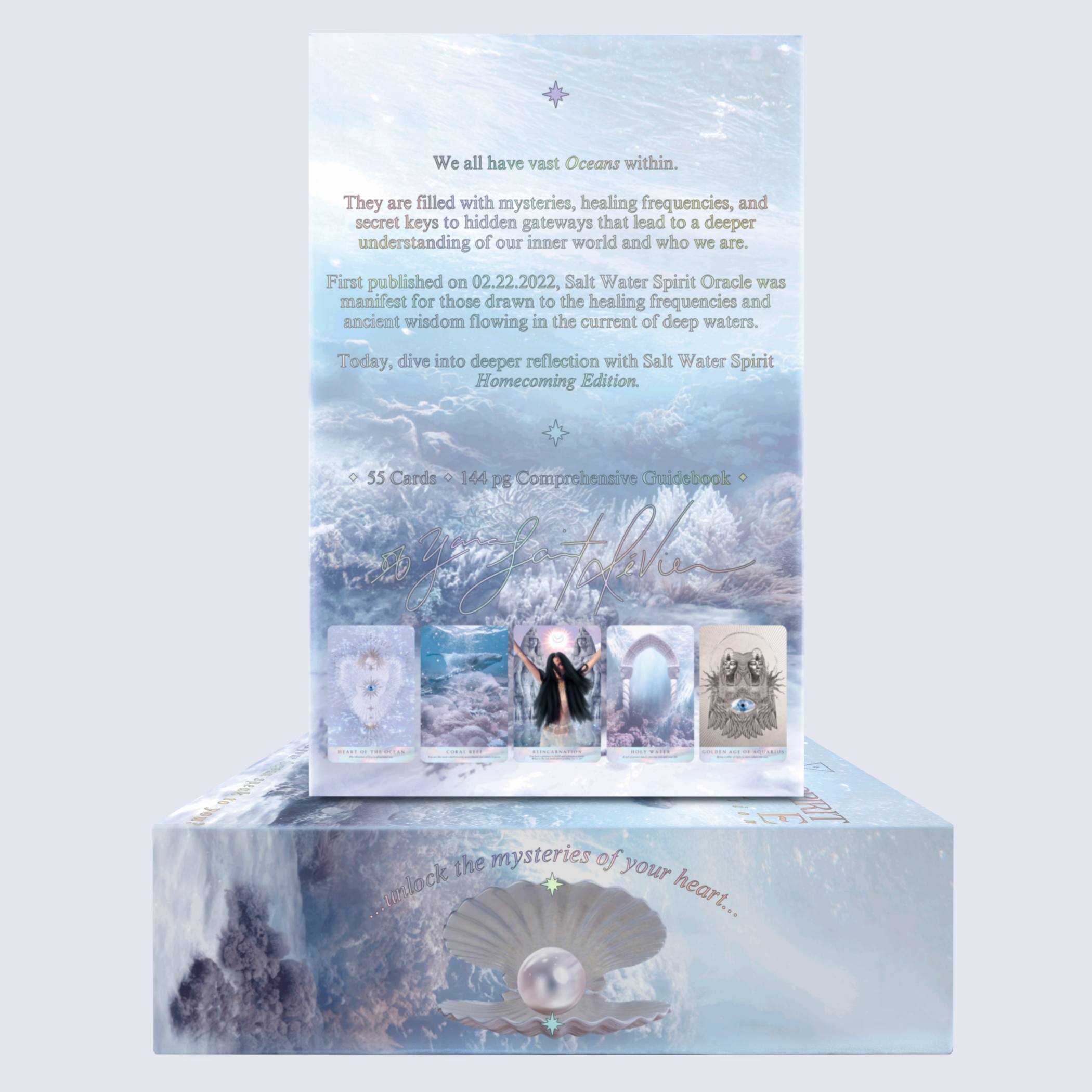 LevietateCo - Vente Cartes de tarot - Oracle Salt Water Spirit | Oracle Océanique | Détails en feuille holographique2