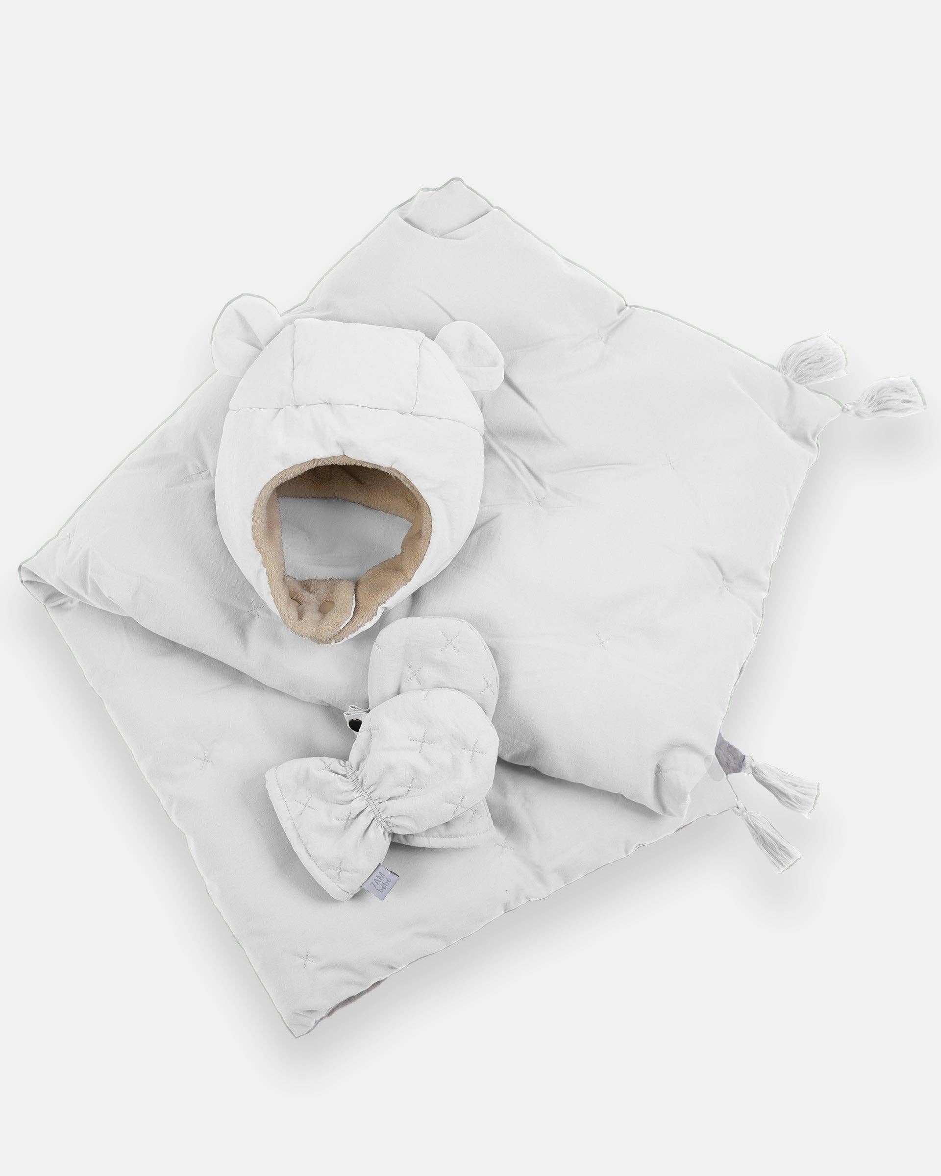 7AM Enfant - Vendita all'ingrosso Completino - Neonati - Set Cub - Airy | Guanto, cappello e coperta6