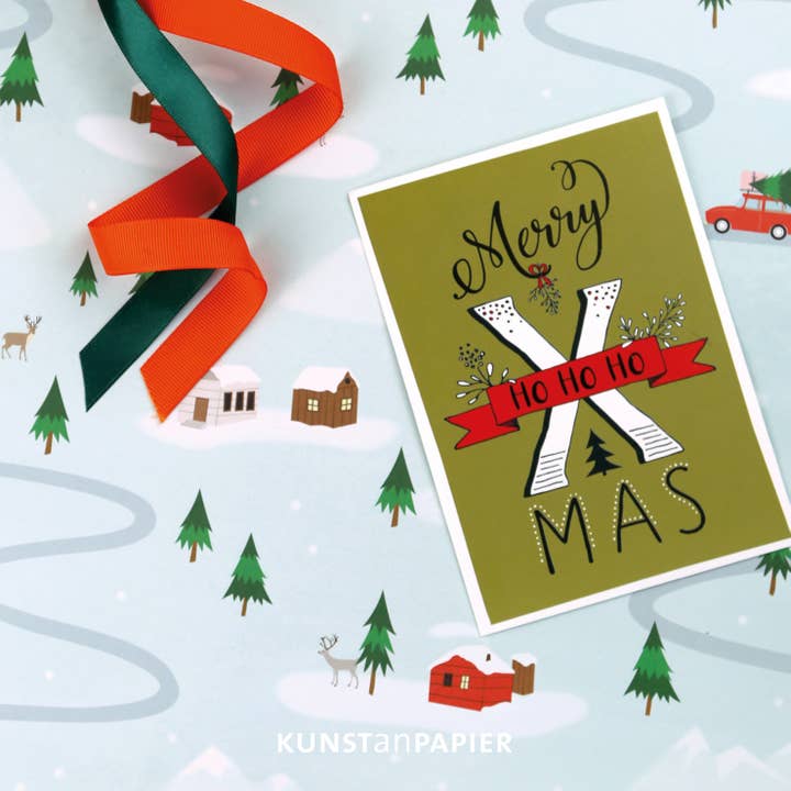 Kunst an Papier - Wholesale Flat Wrap - Christmas Chris Wrapping Paper