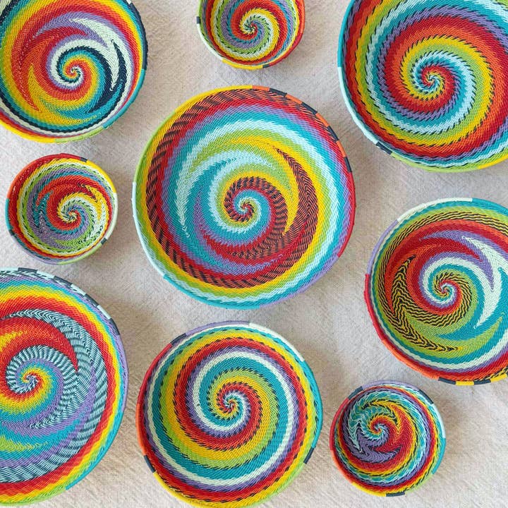 Zulu Wire Bowl: Rainbow for wholesale by Amsha
