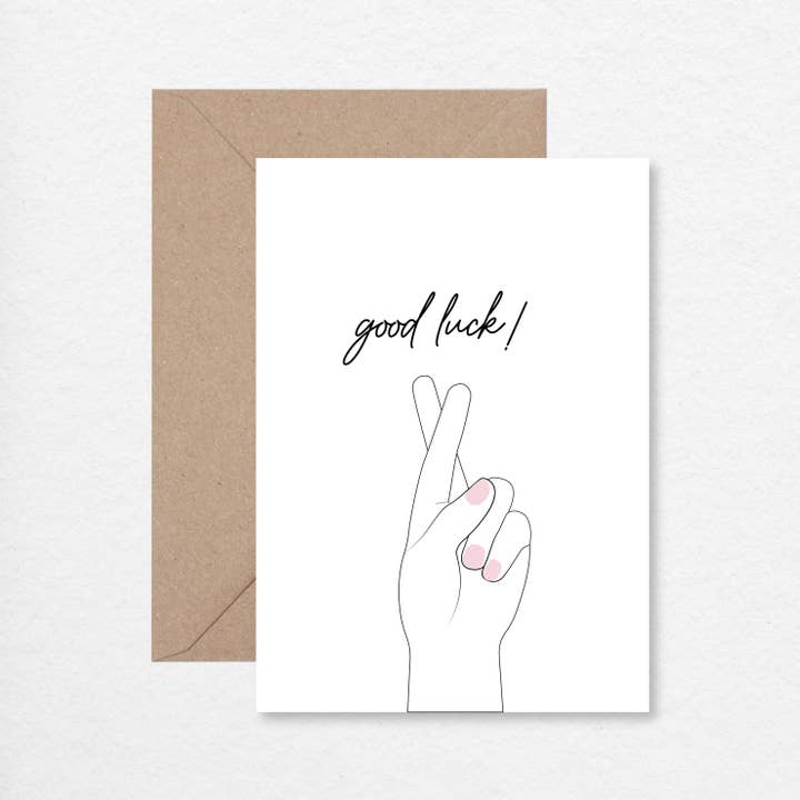 Good Luck Fingers Crossed A6 Cartão por atacado de EK DESIGN