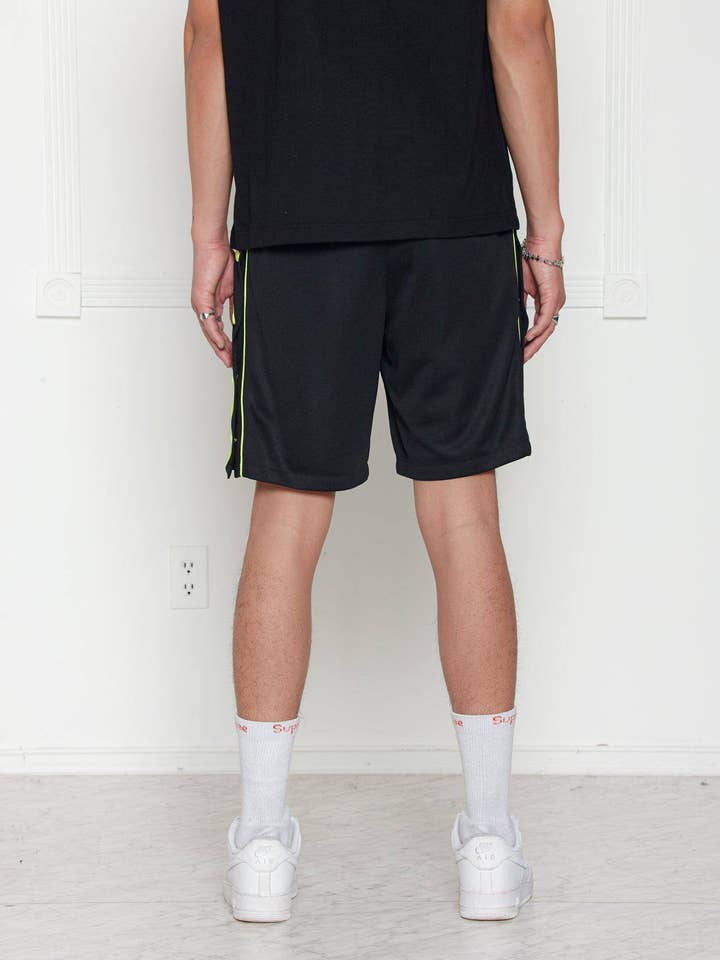 Robink - Wholesale Shorts - Men's - Blank State Men's Snap Button Gym Shorts in Black